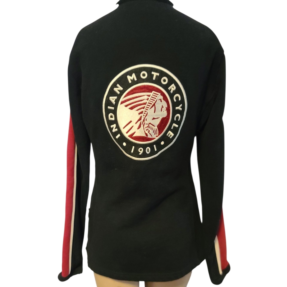 Indian Motorcycle Women's Black Bomber Jacket with Red Accents